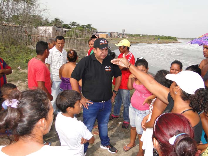La Alcaldía de Puebloviejo trabaja en la reubicación de las familias afectadas  y la instalación de rocas.