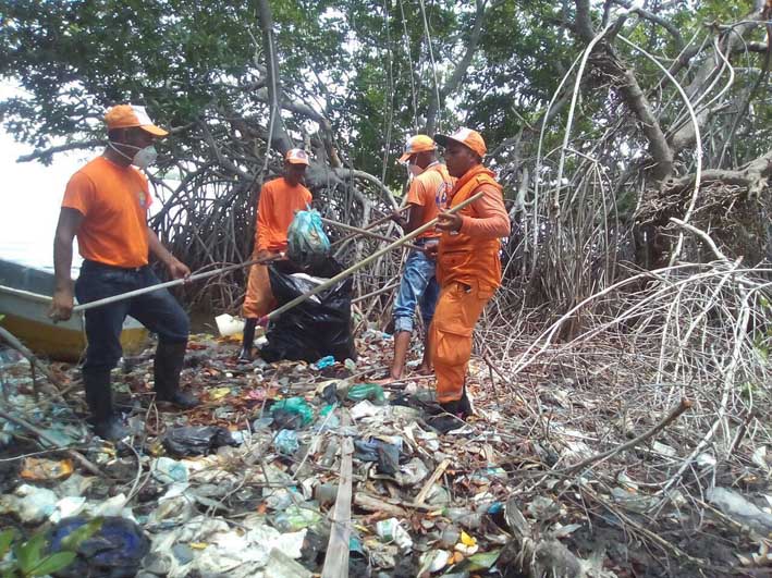 En los sectores intervenidos con la jornada de limpieza aún quedan 10 toneladas de desechos , según lo expresado por el organismo de socorro.