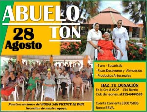 Con estos afiches compartidos en las redes sociales y en las calles del municipio de El Banco, los organizadores invitan a toda la comunidad a apoyar el Abuelotón.