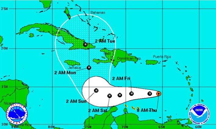 La tormenta tropical Matthew ganó ayer mayor intensidad al sur de Puerto Rico al subir sus vientos máximos sostenidos a 70 millas por hora (110 km/h). 