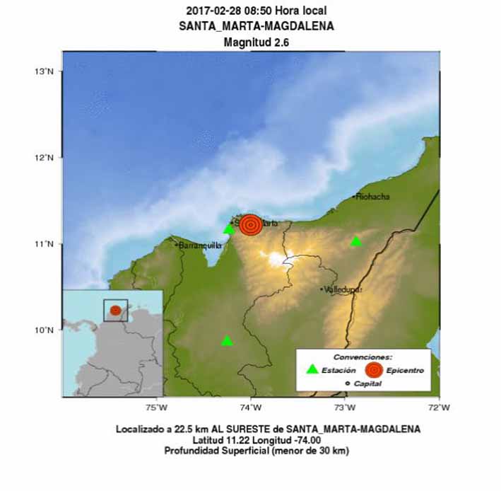 En otros puntos de Colombia también se presentaron sismos el día de ayer.