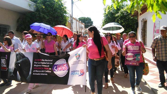Marcha contra la violencia hacia la mujer en Pivijay.