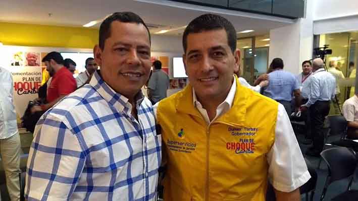  El alcalde de El Banco, Víctor Rangel junto al Gobernador de Bolívar, Dumek Turbay.
