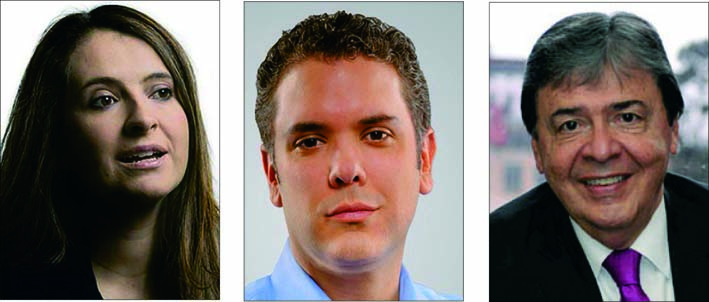 Paloma Valencia, Iván Duque y Carlos Holmes Trujillo, tres de los precandidatos presidenciales estaran en vivo por Facebook, Twitter e Instagram de EL INFORMADOR.