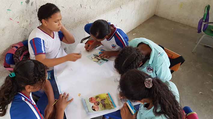 En una jornada especial de información y educación, 134 niños y niñas  de los grados 3, 4 y 5 de primaria del IED Ondas del Caribe, pintaron sus ideas acerca del Aedes aegypti