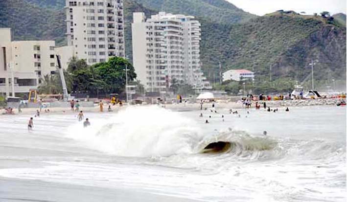 Es posible que se presente fuerte oleaje en algunas playas de la ciudad de Santa Marta