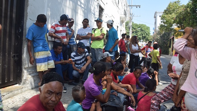 Población venezolana en Santa Marta.