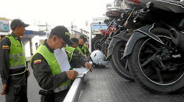 25 motos inmovilizadas por violación a la restricción establecida