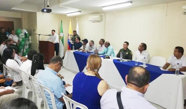 Aspecto de la inauguración del puesto de mando unificado en las instalaciones del ICA en Riohacha.