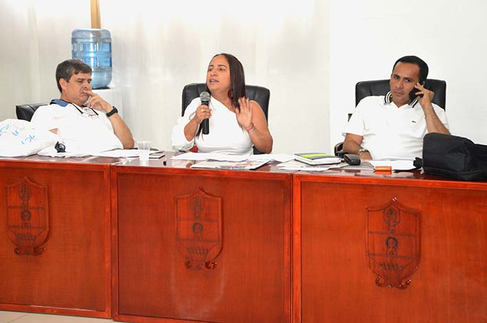 Los concejales proponentes del tema: Elizabeth Molina, Iván Saravia y José Mozo.