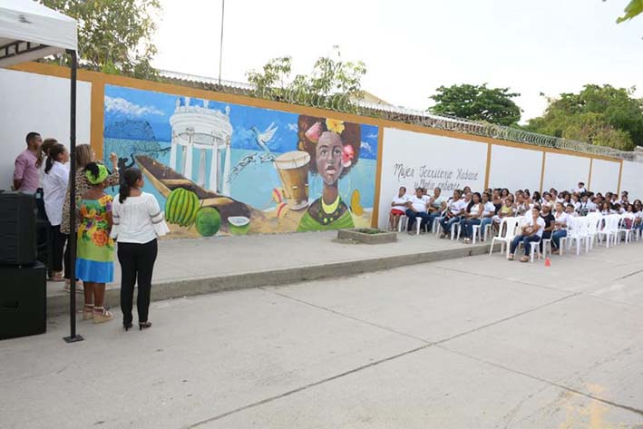 Esta obra de arte, se encuentra ubicada en una pared de la Institución Educativa Manuel J. Del Castillo.
