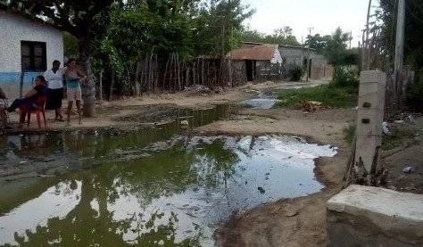 Las aguas putrefactas han sumido al barrio en una situación de insalubridad que amerita la presencia urgente de las entidades responsables. 