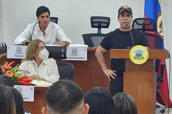 Alejandro Char alcalde de Barranquilla en el Consejo de Seguridad. 
