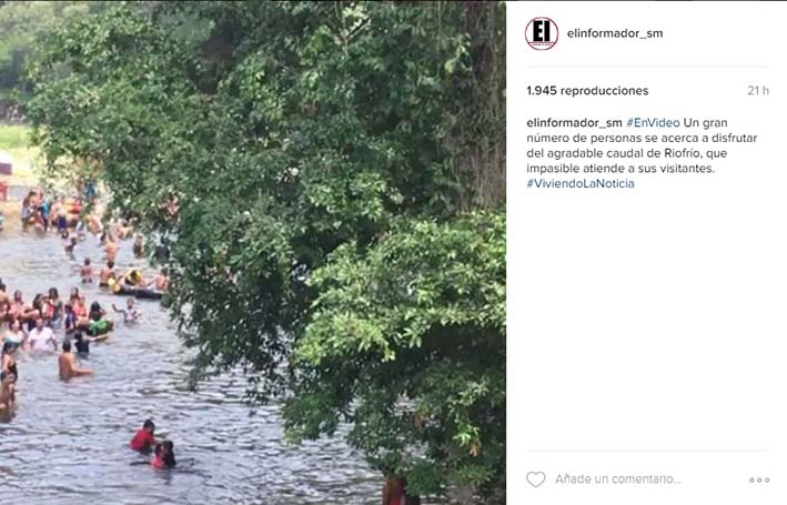 En Instagram: Con 1.945 reproducciones, el video en el que mostramos como las personas disfrutan del día de descanso en Riofrío fue uno de los más populares esta semana. Los invitamos a que nos sigan en @elinformador_sm en Instagram, para que se vean este y muchos más videos. 
