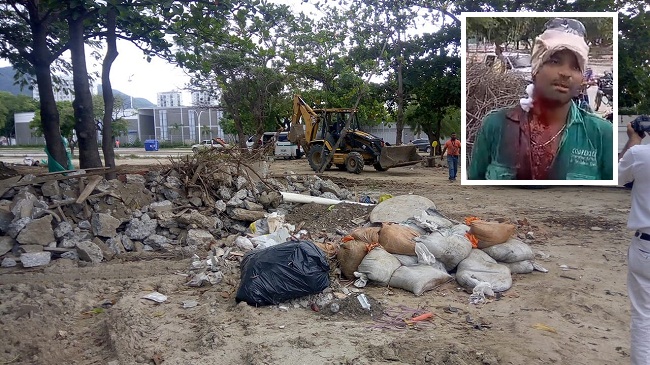 Casi matan a un reciclador venezolano por intentar botar escombros detrás del estadio Eduardo Santos.