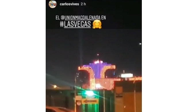 Un edificio en Las Vegas iluminó la ciudad con los colores del Unión, después de la noticia del ascenso a la A