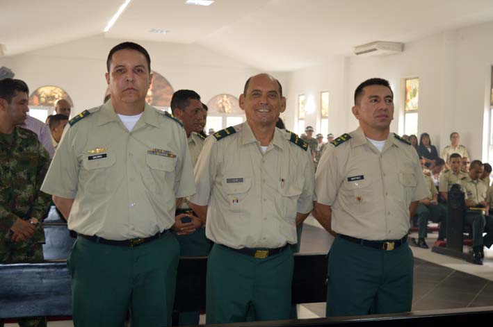 Coronel Ángel Martínez, Mayor de la Reserva Jesús León y el Teniente Coronel Samuel Salinas. 