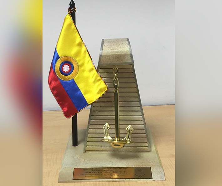 Durante la conmemoración de sus 64 años, la Dirección General Marítima (Dimar), destacó la labor de Drummond Ltd. a través de su subsidiaria portuaria American Port Company, por su valiosa contribución hacia la consolidación de Colombia como país marítimo.  