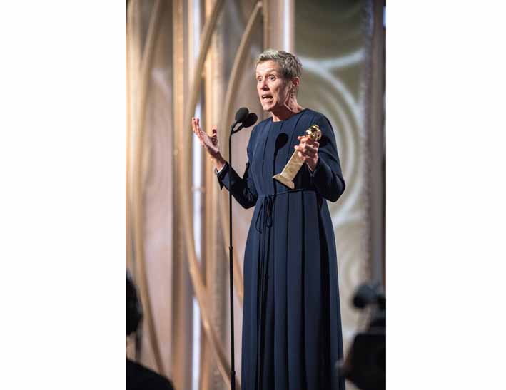 La ganadorea Frances McDormand, dijo sentirse genial por estar en una velada como la realizada y por ser parte de 