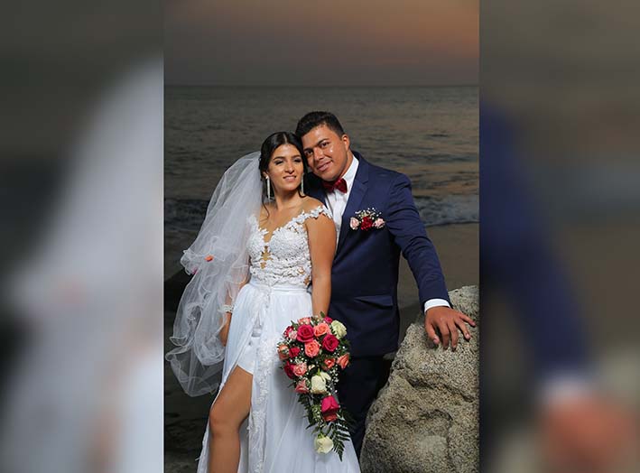 Los recién casados Otilio López y Shirly Jaramillo.