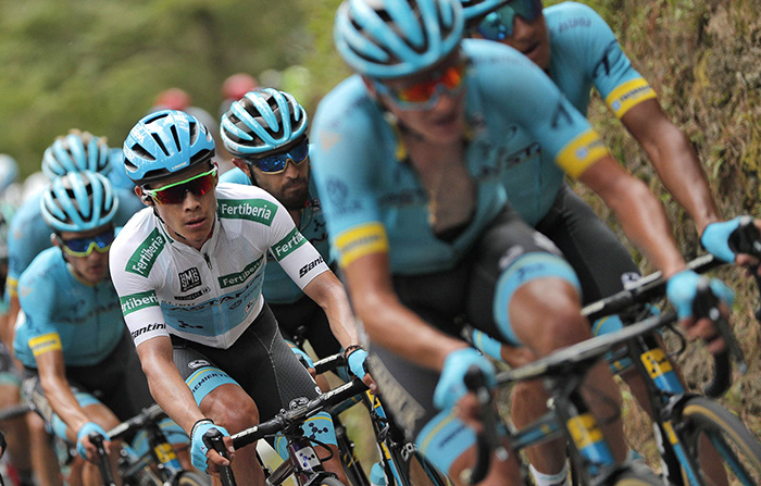 El pedalista boyacense Miguel Ángel López se metió tercero en la Vuelta a España 2018. El del Astana fue segundo en la etapa 20, resultado que le sirvió para desplazar a Valverde del podio de la competencia.