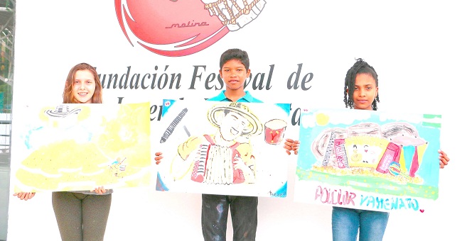 Ganadores Concurso de Pintura Infantil 2018. De izquierda a derecha. 1er puesto Lesly Gomez Valdes. 2do puesto Diego Reyes Marriaga. 3er puesto, Gilarys Castillejo Ditta. 