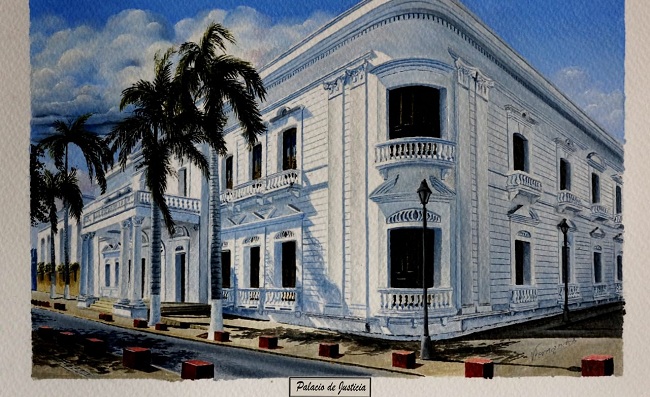 Pintura del Palacio de Justicia.