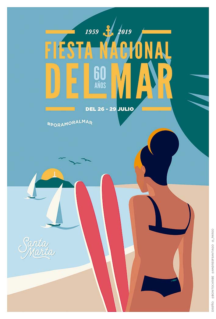 Imagen oficial y fusión de las propuestas de los dos creativos de la Fiesta Nacional del Mar 2019.