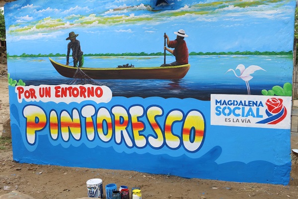 También en Zapayán se ha visto el trabajo del programa con este mural. Este programa cuenta con el apoyo de alcaldes y gestoras municipales, Policía Departamental, hospitales locales, Secretaría de Salud y Oficina de Cultura Departamental e Indeportes Magdalena.