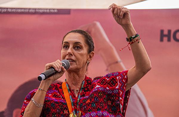 Claudia Sheinbaum es la favorita a ganar las elecciones presidenciales del próximo 2 de junio en México. (Foto EFE/Carlos López)