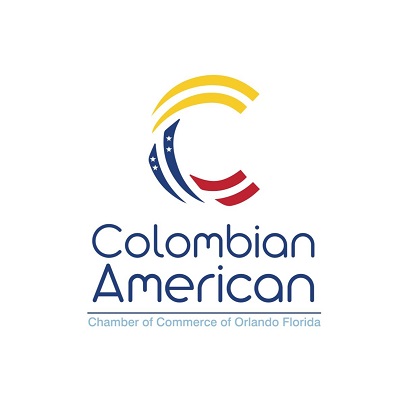 Logo de la Cámara de Comercio Colombo Americana en Orlando, por su nombre original en inglés: Colombian American Chamber of Commerce of Orlando Florida. 