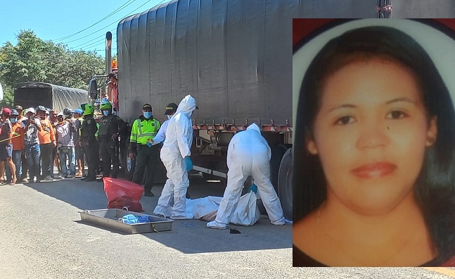 El cuerpo sin vida de Kendri Jiménez, quedó debajo de tractomula que transitan en sentido Santa Marta-La Guajira.