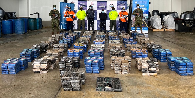 Esta es una de las incautaciones de clorhidrato de cocaína más grandes que se han realizado en el Caribe colombiano en este año.