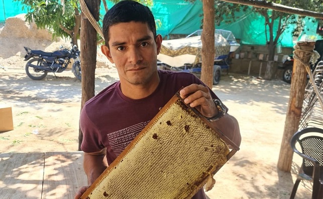 Juan Ramírez, apicultor en Santa Marta.