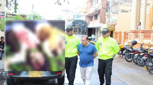 Momentos cuando Diego Marcel Manrique Hernández, alias alias ‘El Ingeniero’, asesinado este jueves, era trasladado a Barranquilla luego de ser capturado en la vía a El Rodadero.