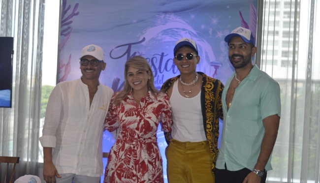 La alcaldesa Virna Johnson presentó la agenda oficial de esta Fiesta Del Mar 2022, acompañada del chef Charlie Otero, invitado al Festival de Cocina Tradicional Samaria y la agrupación samaria Estereobeat.
