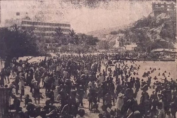 Imagen de El Rodadero, sector hotel Tamacá en Santa Marta en el año 1975.