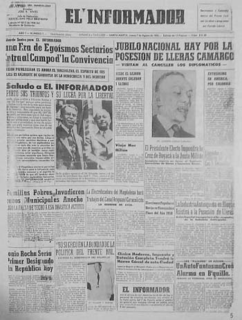 Primera edición del periódico EL INFORMADOR.