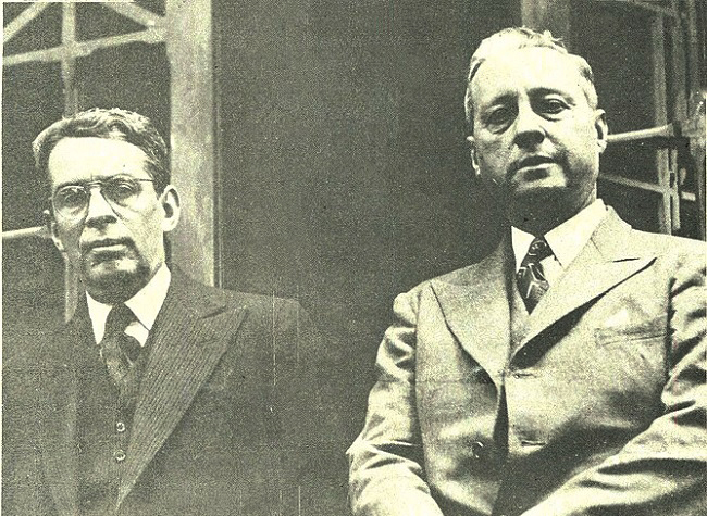 José Benito Vives De Andréis junto a Eduardo Santos, entonces presidente de la República de Colombia.