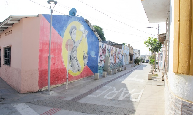 Calles peatonales aledañas al Centro Histórico en Ciénaga.