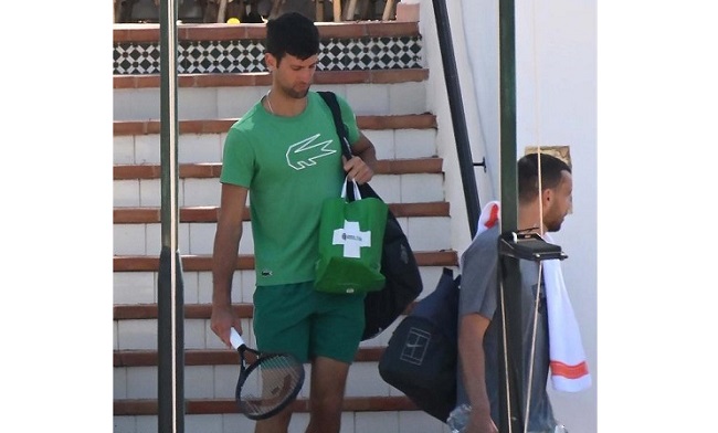 El tenista serbio Novak Djokovic después de realizar un entrenamiento/EFE.