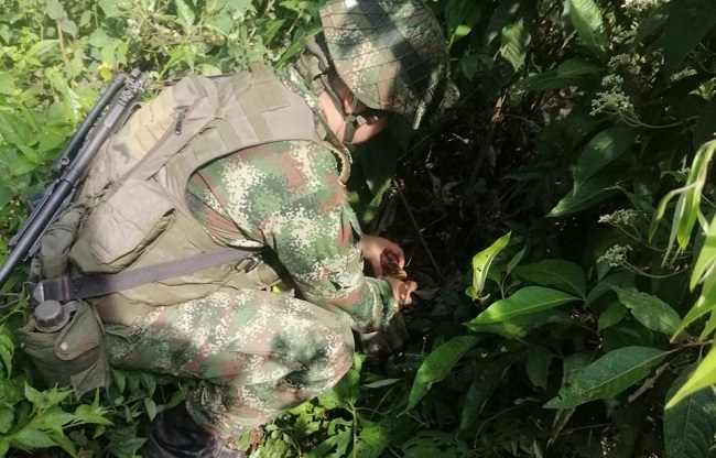 Los elementos explosivos fueron detectados en medio de operativos de registro y control militar.