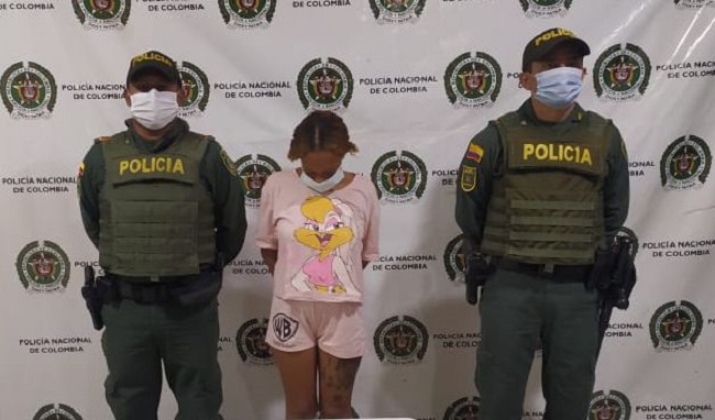 Loraines Johana LLamas Julio, fue capturada por la Policía en el municipio de El Banco, Magdalena.