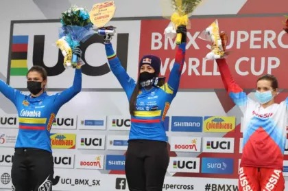 Mariana Pajón, ciclista colombiana que vuelve a estar en lo más alto de las competencias antes de los Juegos Olímpicos. 