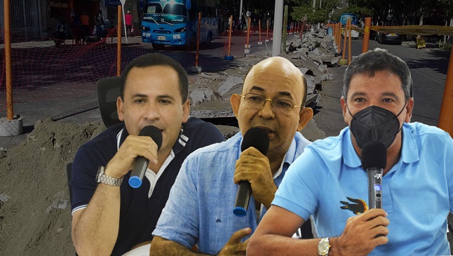 Los concejales Juan Ruiz, José Manuel Mozo y Juan Carlos Palacio durante el debate de control político dieron a conocer que las obras del Sistema Estratégico de Transporte Público, tienen sobre costos.