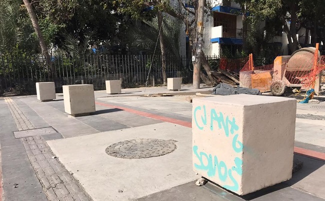 Personas aún sin identificar arremetieron contra la obra del Camellón de El Rodadero.