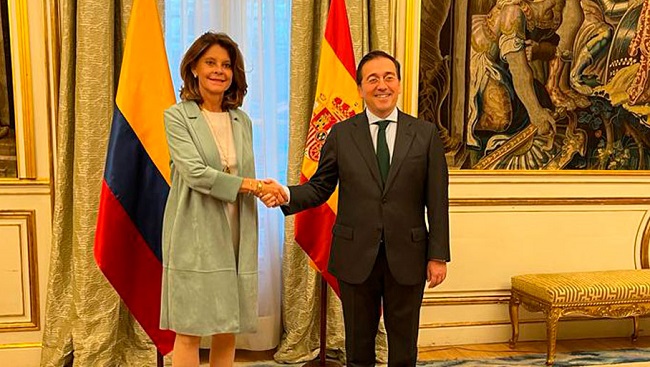 La Vicepresidenta y Canciller Marta Lucía Ramírez se reunió con el Ministro de Relaciones Exteriores, Unión Europea y Cooperación de España, José Manuel Albares.