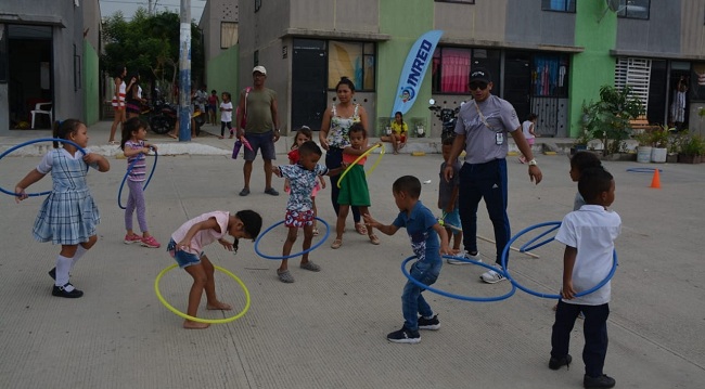 Los niños de Ciudad Equidad fueron los primeros en disfrutar de estas actividades recreativas.