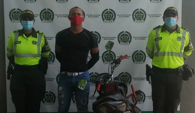 Edison Leonardo Durán Mejía, capturado por la Policía Metropolitana para responder por el delito de receptación.