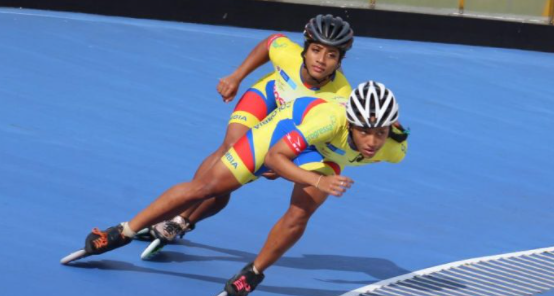 Kerstinck Sarmiento Anchila y María Fernanda Timms Ariza, samarias que hacen parte de la selección Colombia de patinaje.